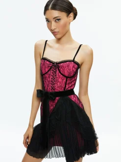 Alice and Olivia MINI|DRESSES*CHANTIL LACE RUFFLE MINI GOWN