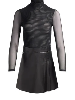 Alice and Olivia VEGAN LEATHER|ESSENTIALS*CHARA VEGAN LEATHER MINI DRESS