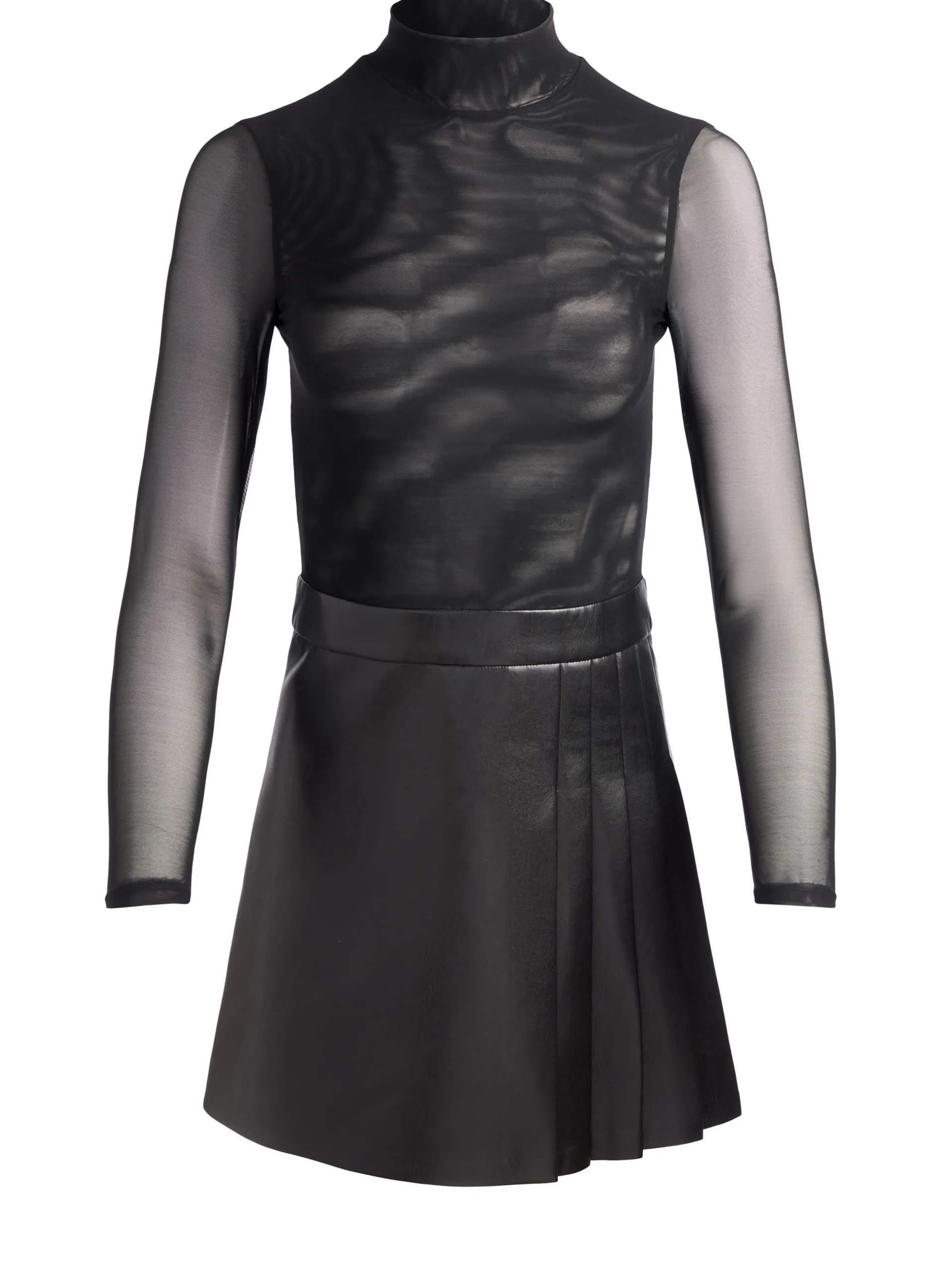 Alice and Olivia VEGAN LEATHER|ESSENTIALS*CHARA VEGAN LEATHER MINI DRESS