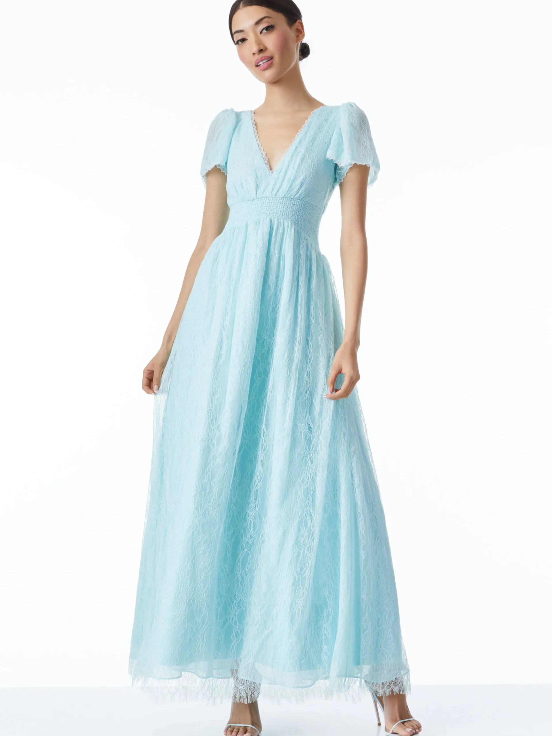 Alice and Olivia MAXI|DRESSES*CHARLSIE SMOCKED WAIST DRESS