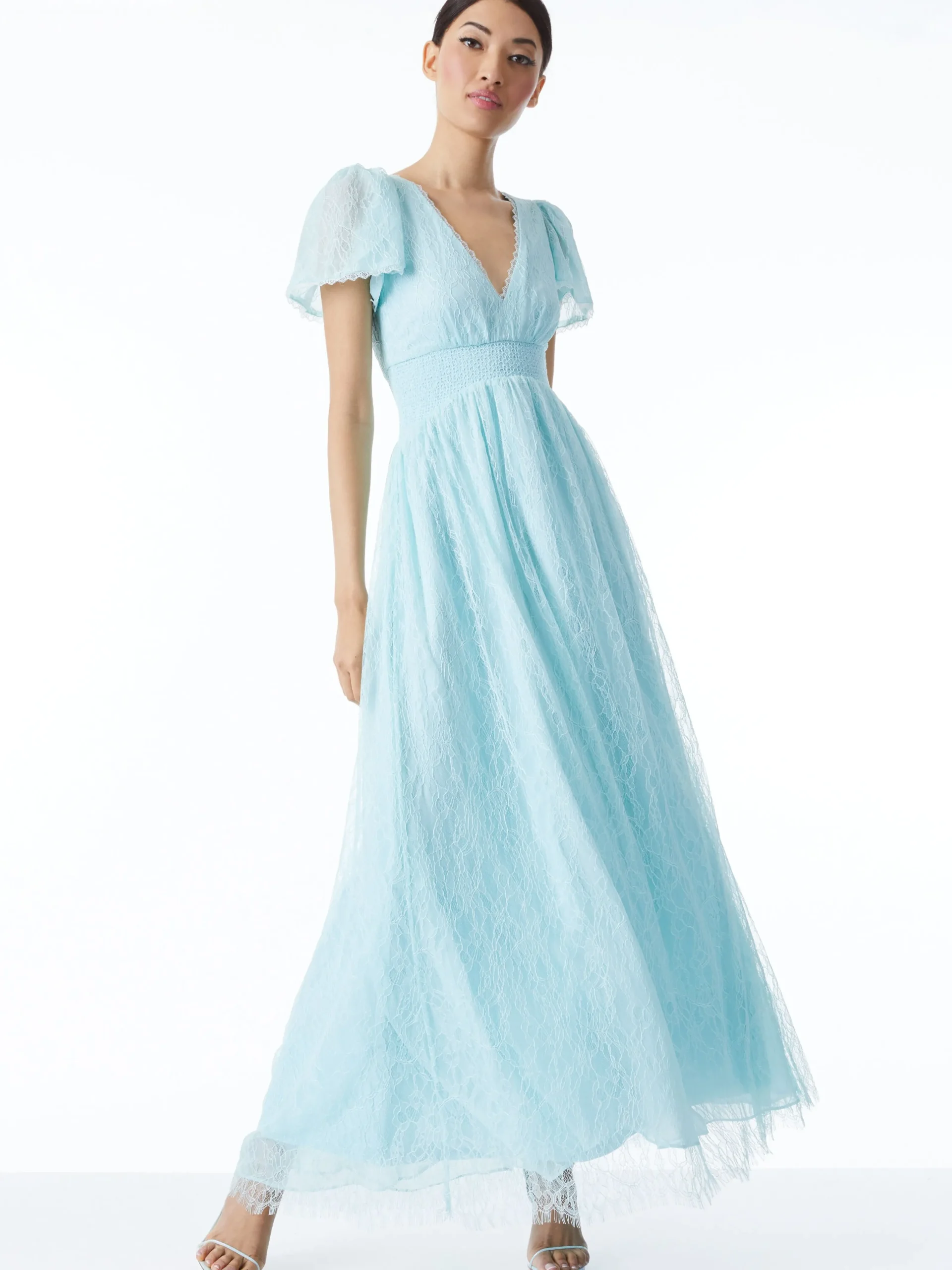 Alice and Olivia MAXI|DRESSES*CHARLSIE SMOCKED WAIST DRESS