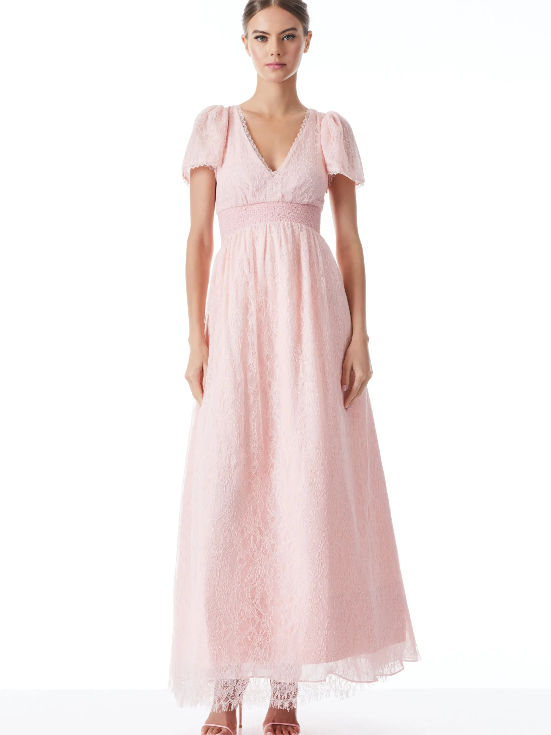 Alice and Olivia MAXI|DRESSES*CHARLSIE SMOCKED WAIST DRESS
