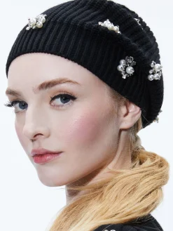 Alice and Olivia ACCESSORIES*CHIRA SLOUCHY EMBELLISHED HAT