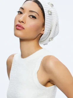 Alice and Olivia ACCESSORIES*CHIRA SLOUCHY EMBELLISHED HAT