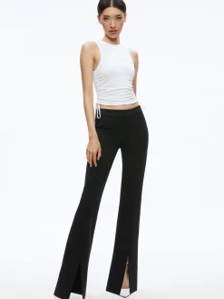 Alice and Olivia ESSENTIALS|TOPS*CHRISSY CREWNECK RUCHED CROP TOP