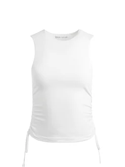 Alice and Olivia ESSENTIALS|TOPS*CHRISSY CREWNECK RUCHED CROP TOP