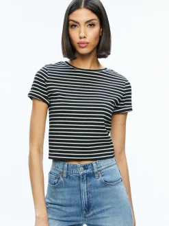 Alice and Olivia ESSENTIALS|TOPS*CINDY CLASSIC CROPPED TEE