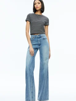 Alice and Olivia ESSENTIALS|TOPS*CINDY CLASSIC CROPPED TEE