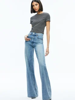 Alice and Olivia ESSENTIALS|TOPS*CINDY CLASSIC CROPPED TEE