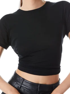 Alice and Olivia ESSENTIALS|TOPS*CINDY CLASSIC CROPPED TEE