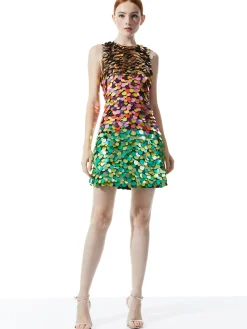 Alice and Olivia GUEST OF|MINI*CLYDE EMBELLISHED SHIFT DRESS