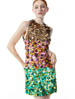 Alice and Olivia GUEST OF|MINI*CLYDE EMBELLISHED SHIFT DRESS