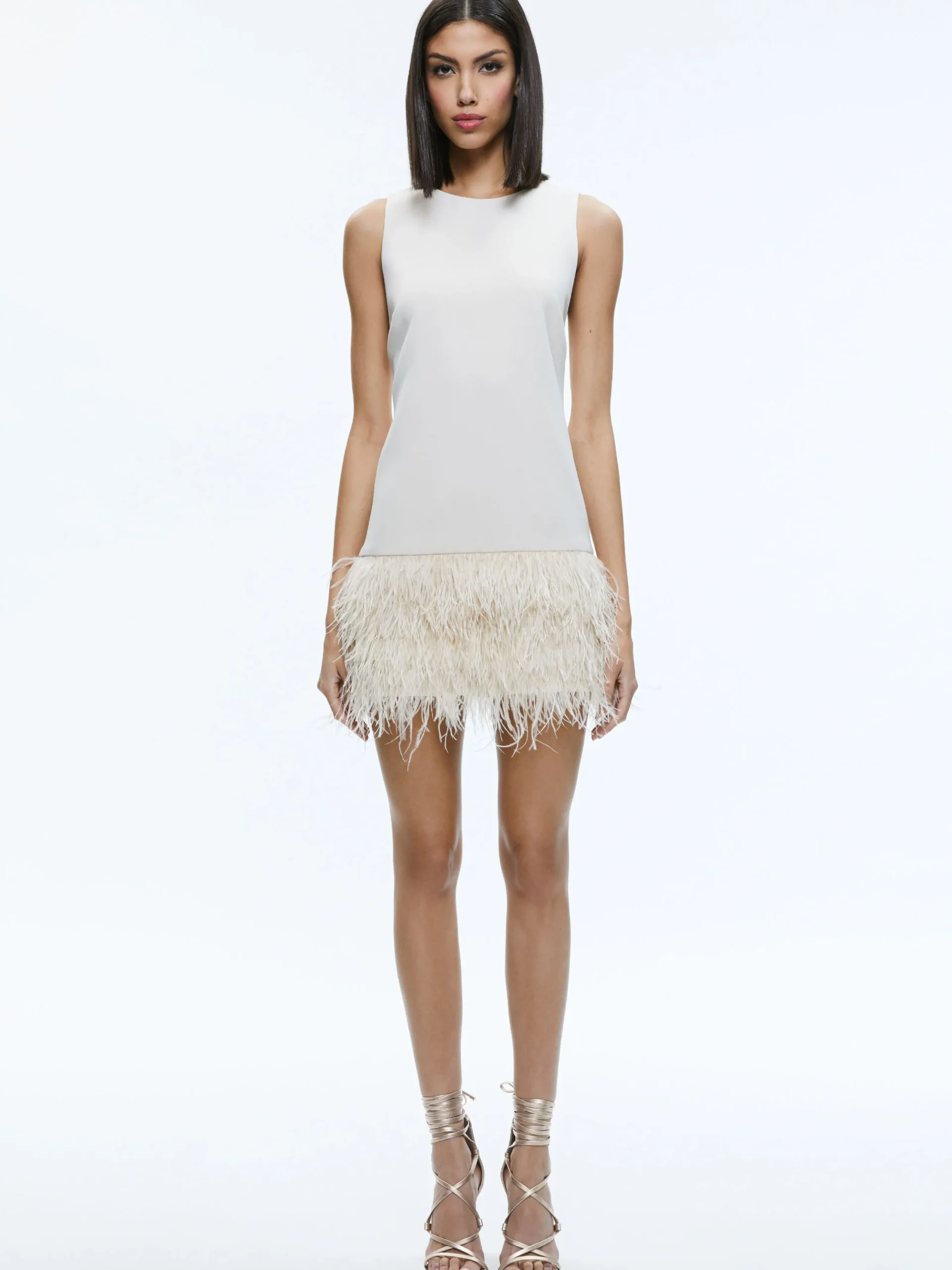 Alice and Olivia MINI|DRESSES*COLEY FEATHER TRIM DRESS