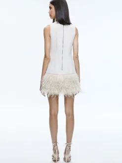 Alice and Olivia MINI|DRESSES*COLEY FEATHER TRIM DRESS