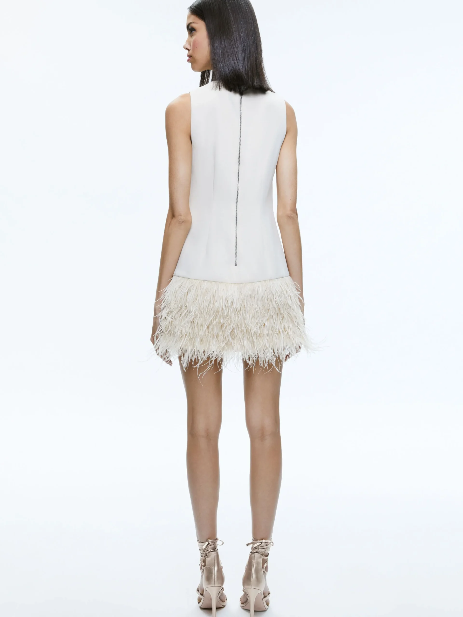 Alice and Olivia MINI|DRESSES*COLEY FEATHER TRIM DRESS