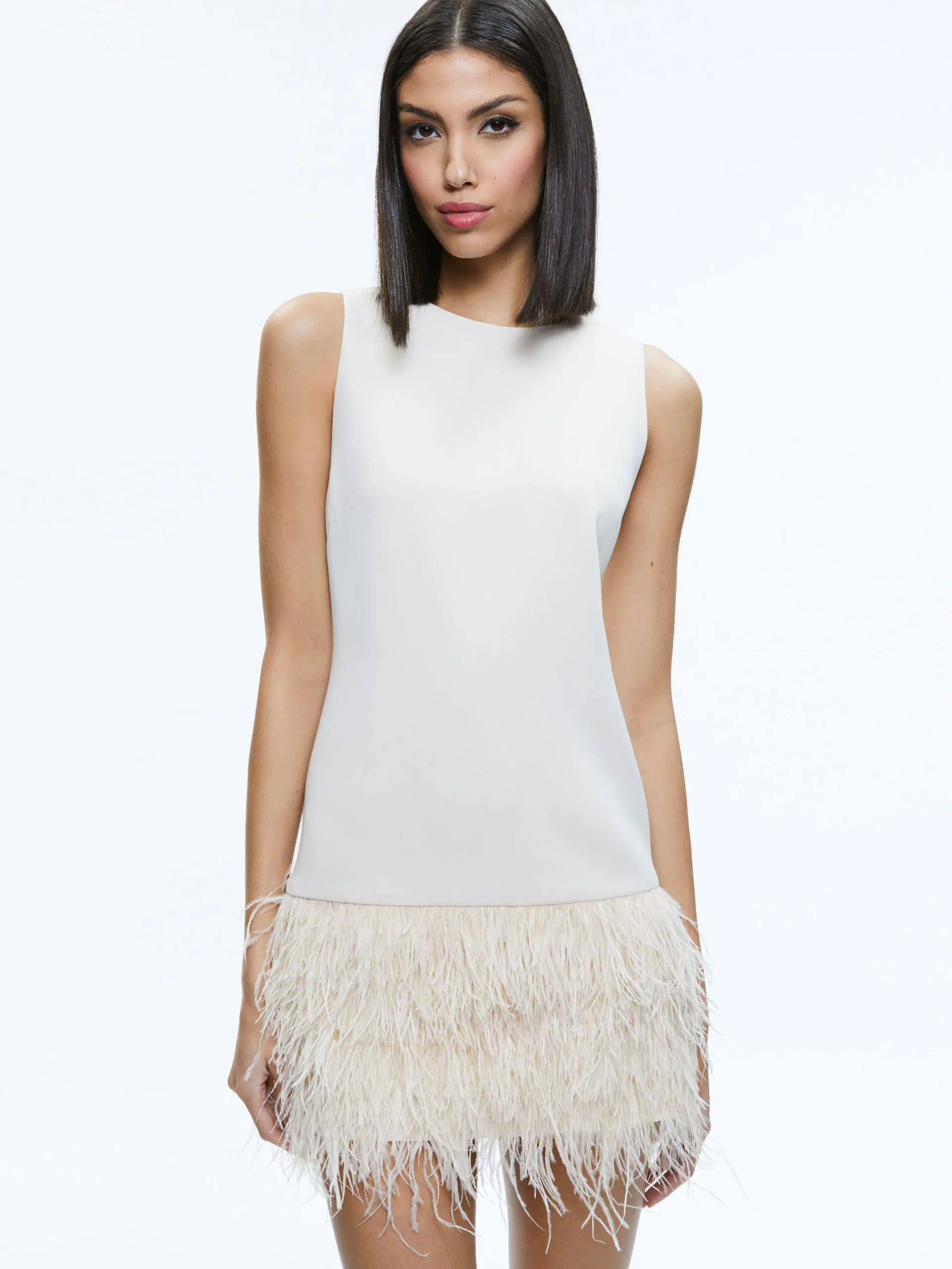 Alice and Olivia MINI|DRESSES*COLEY FEATHER TRIM DRESS