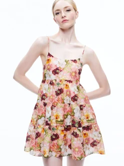 Alice and Olivia MINI|DRESSES*COLLEEN BABYDOLL MINI DRESS