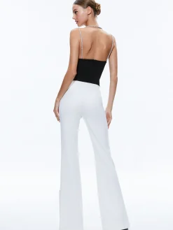 Alice and Olivia TOPS*CORAL CRYSTAL STRAP COWL NECK TOP