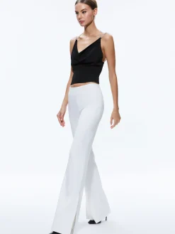 Alice and Olivia TOPS*CORAL CRYSTAL STRAP COWL NECK TOP