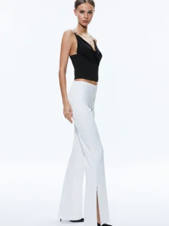 Alice and Olivia TOPS*CORAL CRYSTAL STRAP COWL NECK TOP