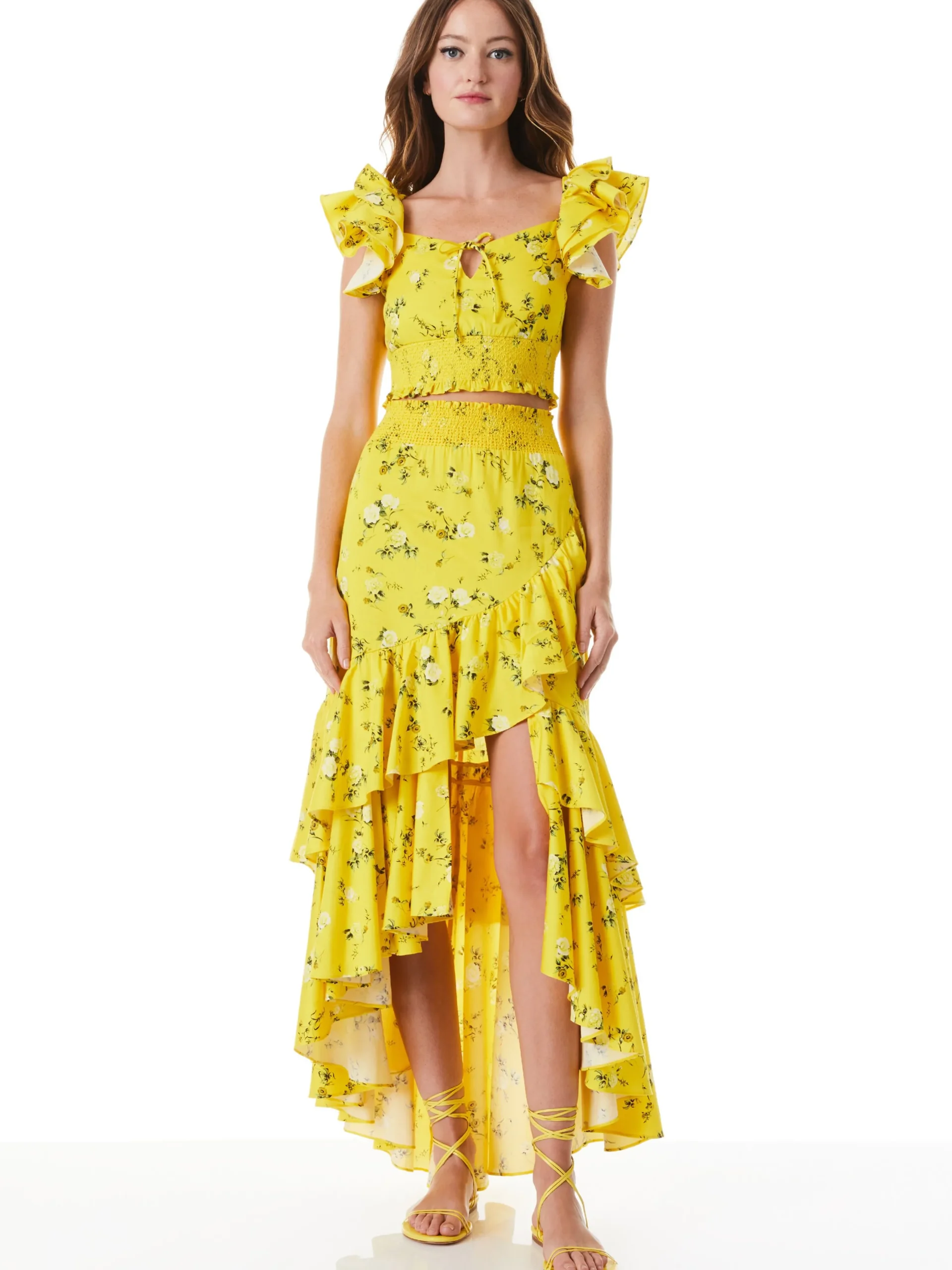 Alice and Olivia SKIRTS*CRISTINA WRAP RUFFLE SKIRT