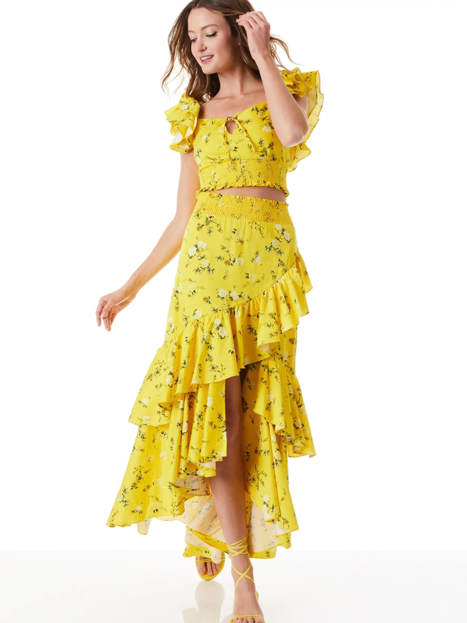 Alice and Olivia SKIRTS*CRISTINA WRAP RUFFLE SKIRT