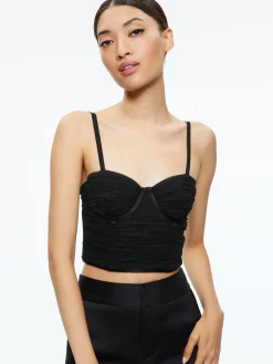 Alice and Olivia TOPS*DAMIA RUCHED BUSTIER TOP