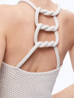 Alice and Olivia TOPS*DARIA POINETELLE CORD BACK HALTER TOP