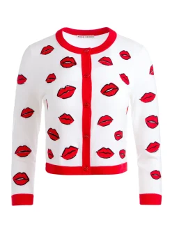 Alice and Olivia STACEY'S FAVORITES|VALENTINE'S DAY EDIT*DARODA KISS CREWNECK CROPPED CARDIGAN