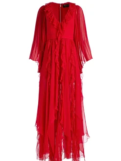 Alice and Olivia GUEST OF|MAXI*DAY SUNBURST SLEEVE MAXI DRESS