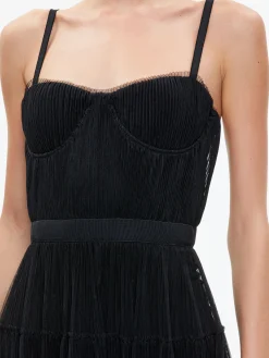 Alice and Olivia GUEST OF|MAXI*DEENA PLEATED MAXI DRESS WITH HOT PANT