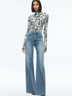 Alice and Olivia TOPS*DELAINA TURTLENECK TOP