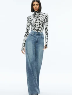 Alice and Olivia TOPS*DELAINA TURTLENECK TOP