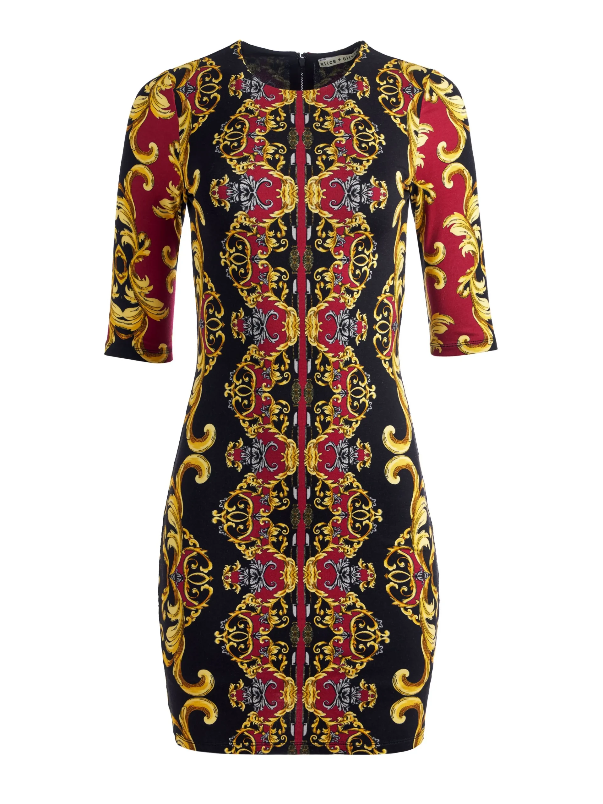 Alice and Olivia MINI|DRESSES*DELORA FITTED CREW NECK DRESS