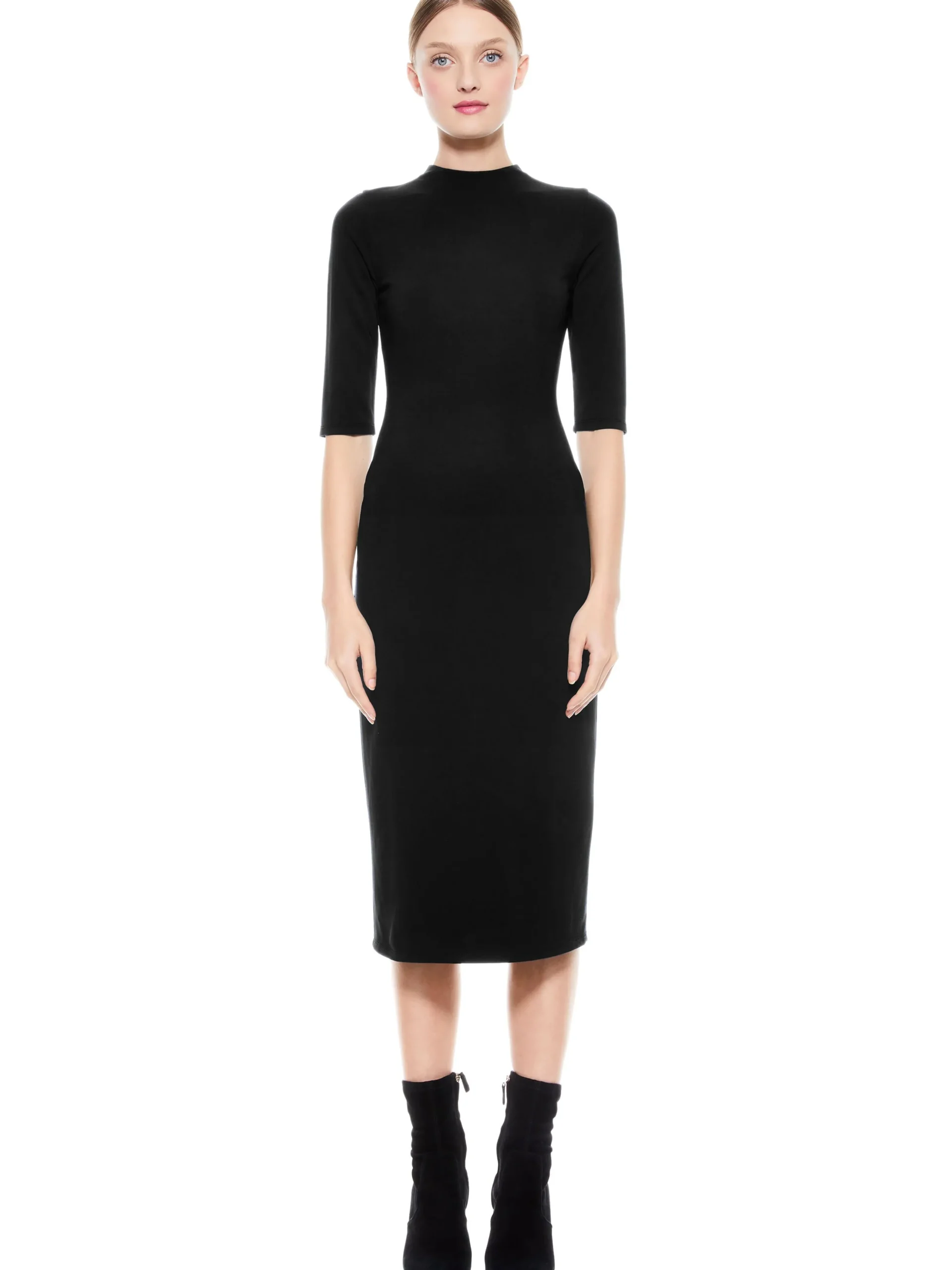 Alice and Olivia ESSENTIALS|MIDI*DELORA FITTED MIDI DRESS