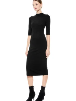 Alice and Olivia ESSENTIALS|MIDI*DELORA FITTED MIDI DRESS