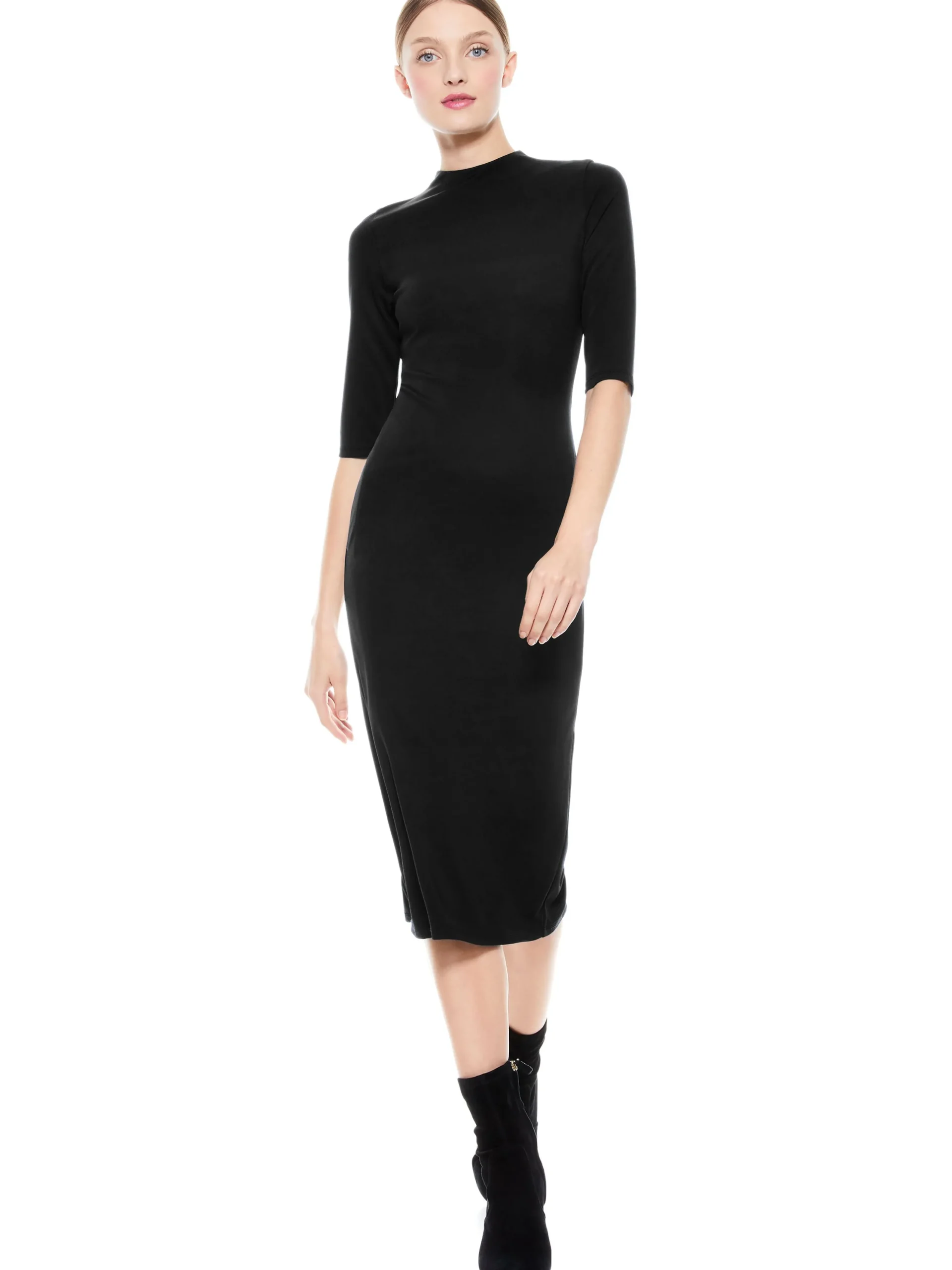 Alice and Olivia ESSENTIALS|MIDI*DELORA FITTED MIDI DRESS