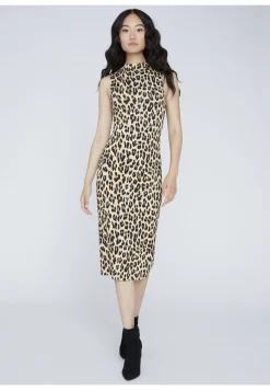 Alice and Olivia MIDI|DRESSES*DELORA FITTED MOCK NECK DRESS