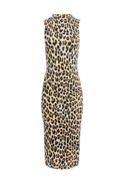 Alice and Olivia MIDI|DRESSES*DELORA FITTED MOCK NECK DRESS