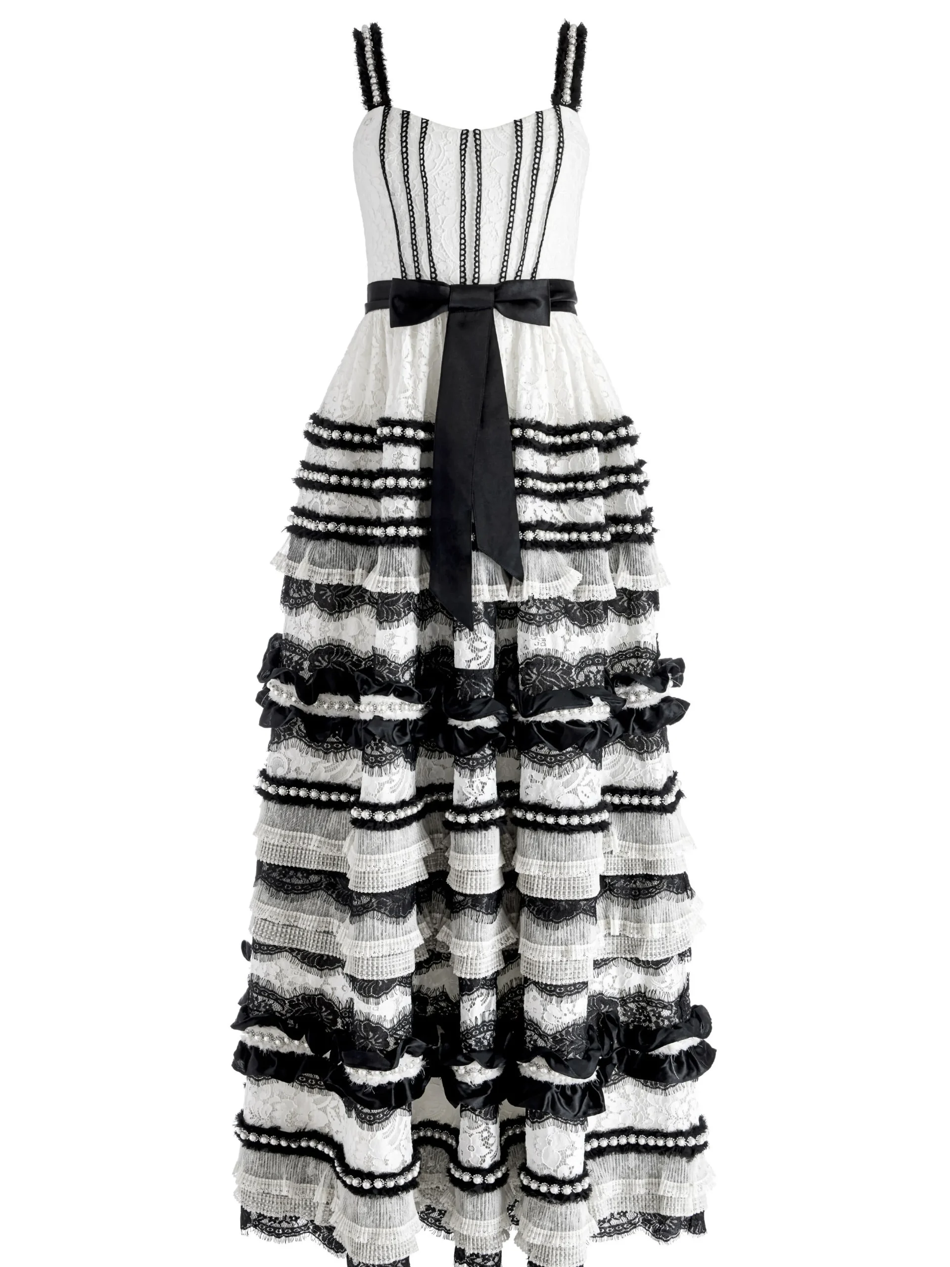 Alice and Olivia GUEST OF|MAXI*DENITA BUSTIER RUFFLE GOWN