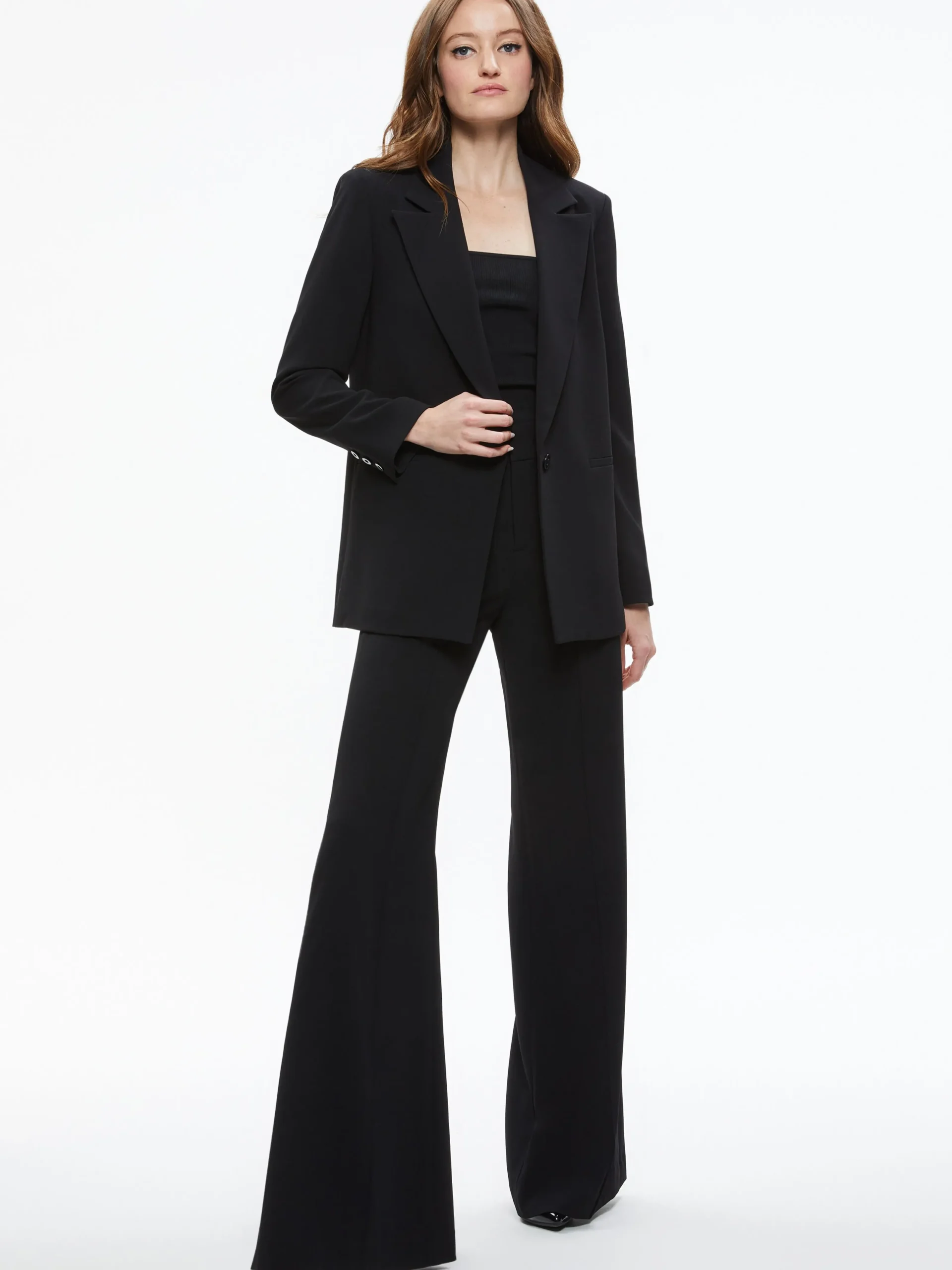 Alice and Olivia ESSENTIALS|THE WORKWEAR EDIT*DENNY NOTCH COLLAR BOYFRIEND BLAZER