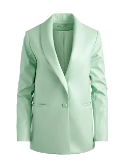 Alice and Olivia MATCHING SETS*DENNY VEGAN LEATHER SHAWL COLLAR BLAZER + OLIVIA VEGAN LEATHER SHORT