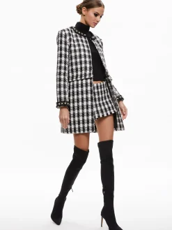 Alice and Olivia ESSENTIALS|JACKETS + COATS*DEON TWO-FER TWEED JACKET