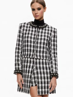 Alice and Olivia MATCHING SETS*DEON TWO-FER TWEED JACKET + MACE TWEED MINI SKORT