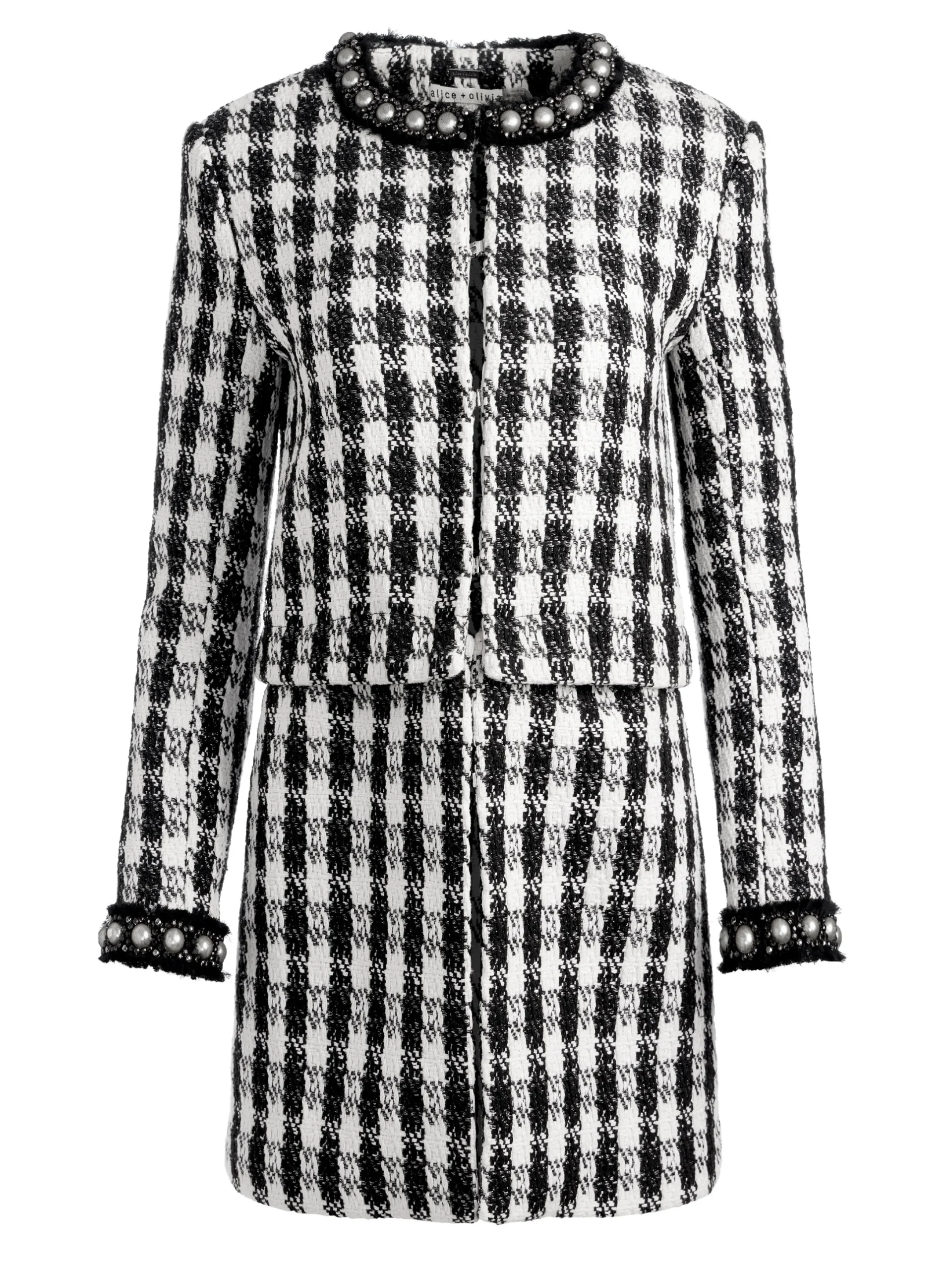 Alice and Olivia MATCHING SETS*DEON TWO-FER TWEED JACKET + MACE TWEED MINI SKORT