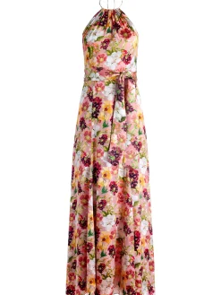 Alice and Olivia GUEST OF|MAXI*DITA TIE NECK HALTER DRESS