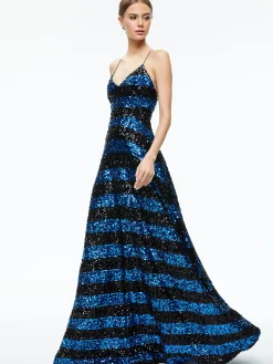 Alice and Olivia GUEST OF|MAXI*DOMENICA SEQUIN GOWN DRESS