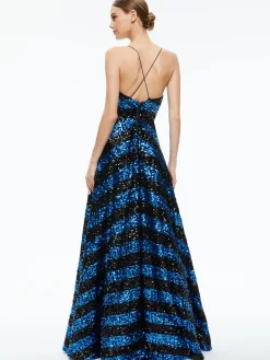 Alice and Olivia GUEST OF|MAXI*DOMENICA SEQUIN GOWN DRESS