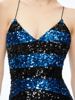 Alice and Olivia GUEST OF|MAXI*DOMENICA SEQUIN GOWN DRESS