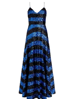 Alice and Olivia GUEST OF|MAXI*DOMENICA SEQUIN GOWN DRESS